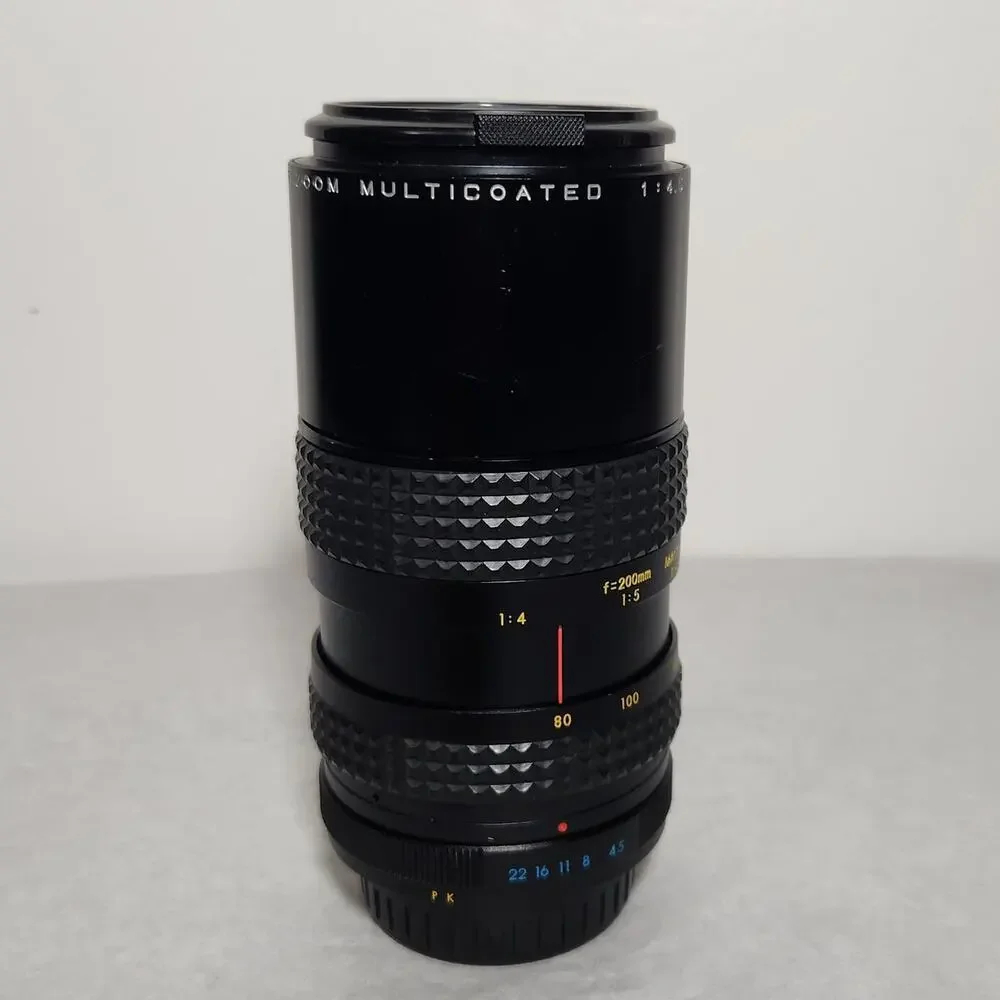 Pentax Kitstar Zoom Multicoated 1:4.5 F=80-200MM No. 8120616 55 Lens W/Caps